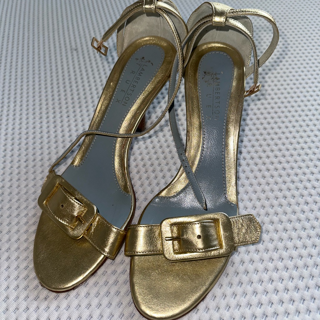 Gold Lambertson Truex Buckle Heels